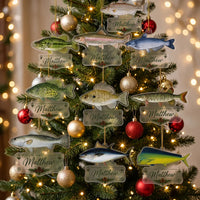 Personalized Fishing Christmas Fish Species Collection Acrylic Ornament