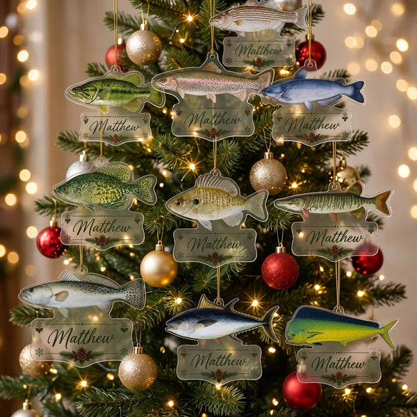 Fishing Christmas Fish Species Collection Acrylic Ornament 2026