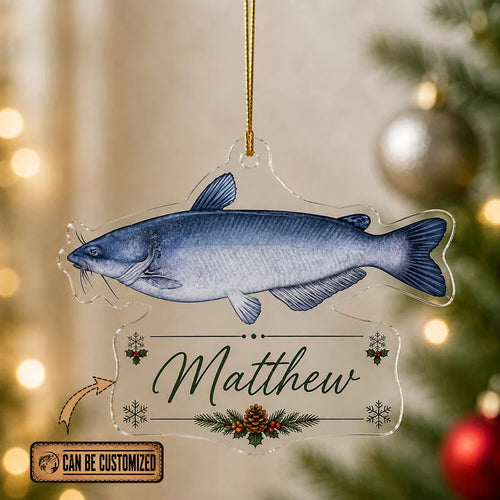 Personalized Fishing Christmas Fish Species Collection Acrylic Ornament