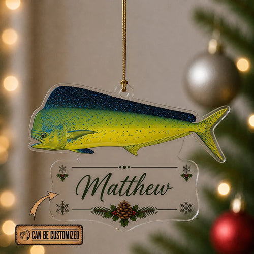Personalized Fishing Christmas Fish Species Collection Acrylic Ornament