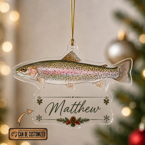 Personalized Fishing Christmas Fish Species Collection Acrylic Ornament