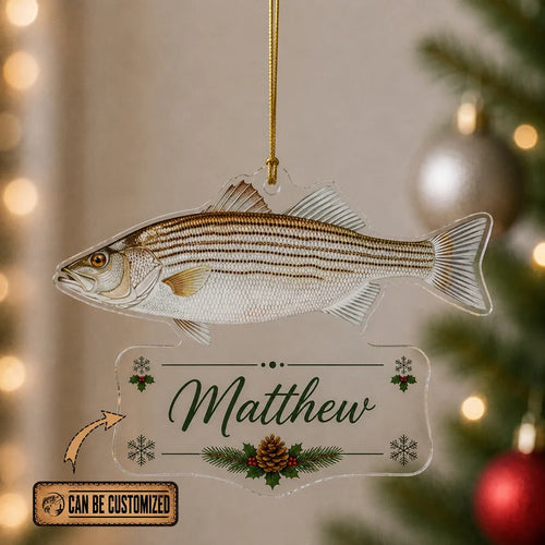 Personalized Fishing Christmas Fish Species Collection Acrylic Ornament