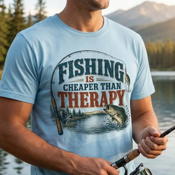 Fishing Is Cheaper Than Therapy Bass T-Shirt 2026