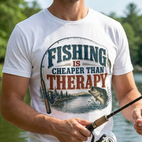 Fishing Is Cheaper Than Therapy Bass T-Shirt