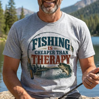 Fishing Is Cheaper Than Therapy Bass T-Shirt