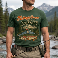 Fishing Is Cheaper Than Therapy Funny Fishing T-Shirt
