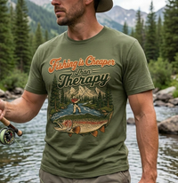 Fishing Is Cheaper Than Therapy Funny Fishing T-Shirt