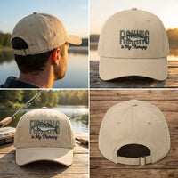 Fishing Is My Therapy Embroidered Fishing Cap