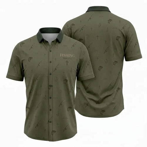 Fishing John 21:6 Christian Fishing Hawaiian Shirt