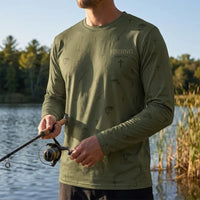 Fishing John 21:6 Christian Fishing Long Sleeve Shirt