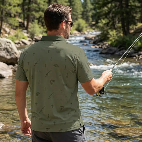 Fishing John 21:6 Christian Fishing Polo Shirt