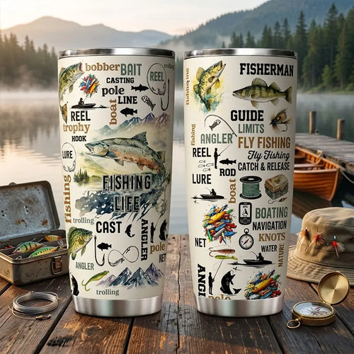 Fishing Life 20oz Skinny Tumbler