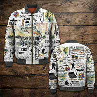 Fishing Life All-Over Print Bomber Jacket