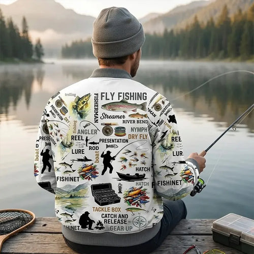 Fishing Life All-Over Print Bomber Jacket