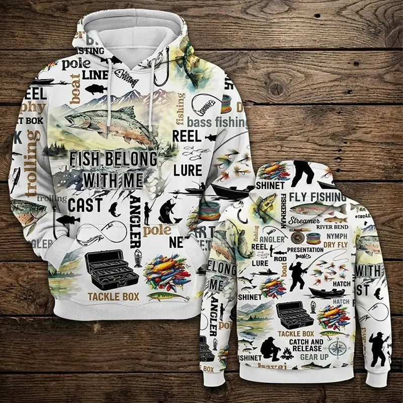 Fishing Life All-Over Print Hoodie