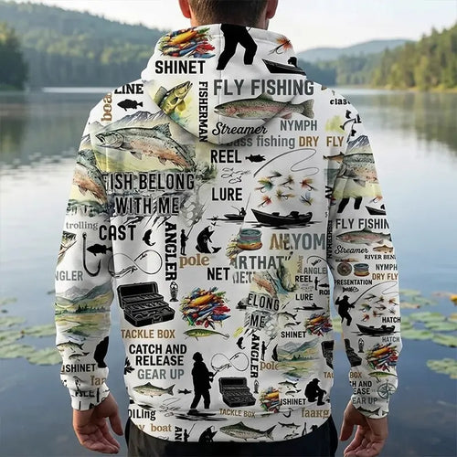 Fishing Life All-Over Print Hoodie
