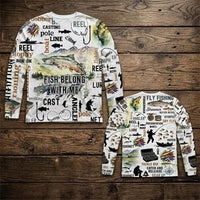 Fishing Life All-Over Print Long Sleeve Shirt
