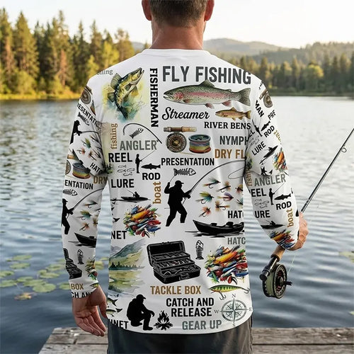 Fishing Life All-Over Print Long Sleeve Shirt