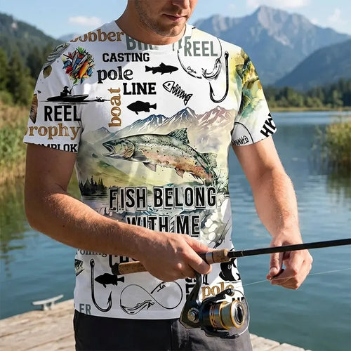 Fishing Life All-Over Print T-Shirt