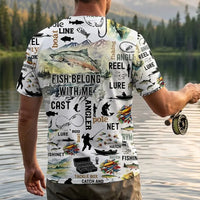 Fishing Life All-Over Print T-Shirt