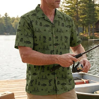 Fishing Life Pattern Hawaiian Shirt
