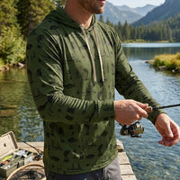 Fishing Life Pattern Hoodie
