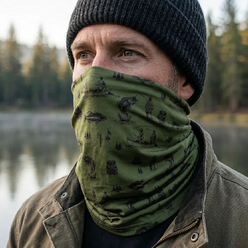 Fishing Life Pattern Neck Gaiter