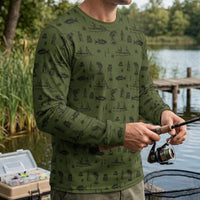 Fishing Life Pattern Outdoor Sweater