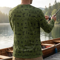 Fishing Life Pattern Outdoor Sweater