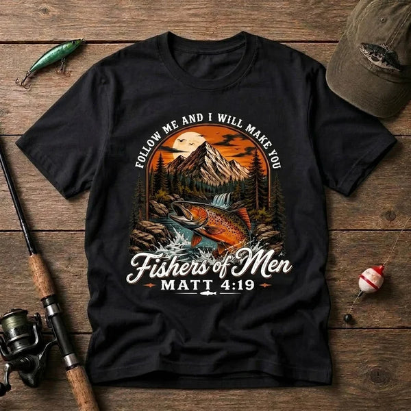 Follow Me Fishers Of Men Christian Fishing T-Shirt 2026