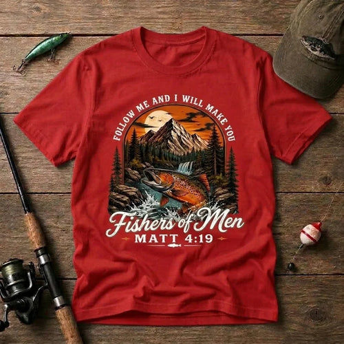 Follow Me Fishers Of Men Christian Fishing T-Shirt