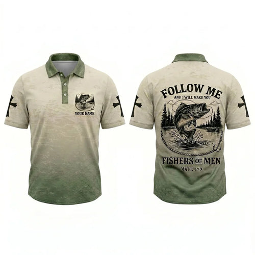 Follow Me Fishers of Men Personalized Christian Fishing Apparel