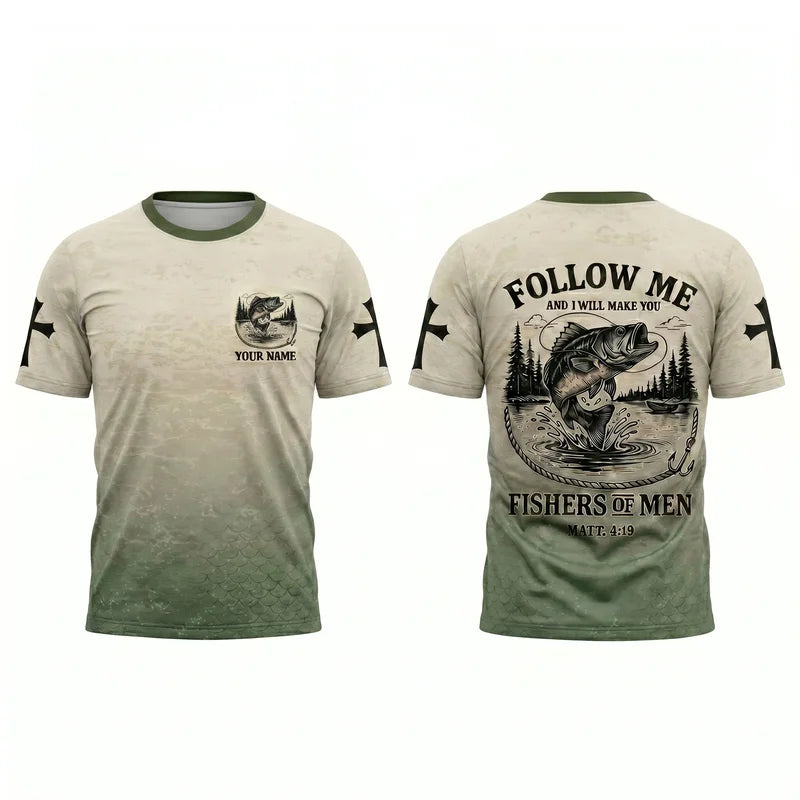 Follow Me Fishers of Men Personalized Christian Fishing Apparel