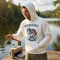 Freedom Cast American Flag Bass Fishing Hoodie