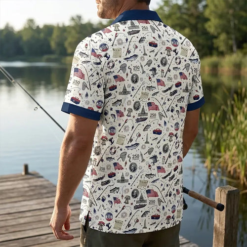 Freedom & Fishing USA 250 Hawaiian Shirt