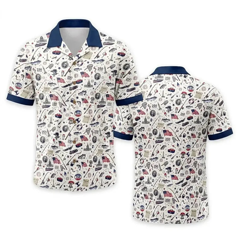 Freedom & Fishing USA 250 Hawaiian Shirt