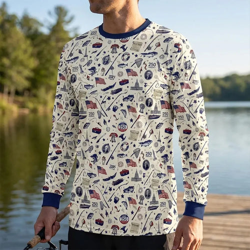 Freedom & Fishing USA 250 Patriotic Sweater