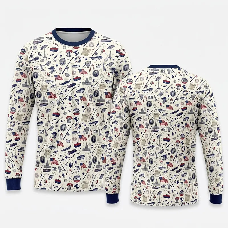 Freedom & Fishing USA 250 Patriotic Sweater