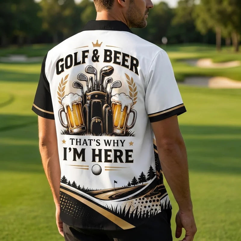 Golf & Beer That's Why I'm Here Golf Hawaiian Shirt 2026