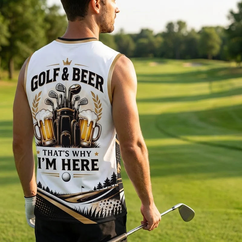 Golf & Beer That's Why I'm Here Golf Tank Top 2026