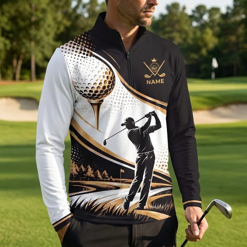 Golf & Beer That's Why I'm Here Golf Zip Long Sleeve Shirt 2026