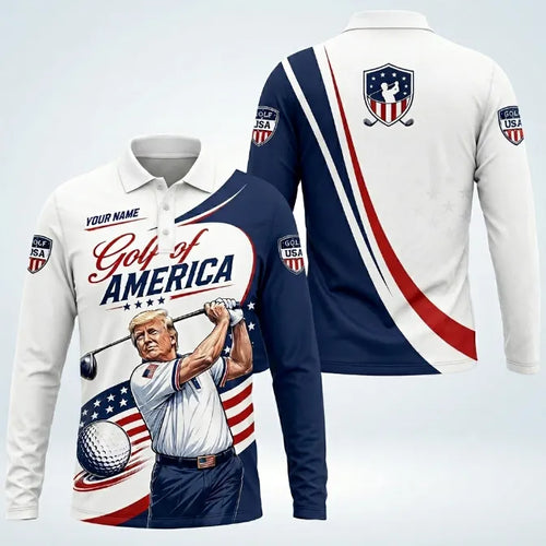 Golf Of America Personalized Polo Long Sleeve Shirt