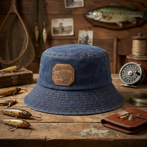 Gone Fishing Vintage Bucket Hat