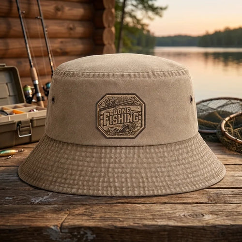 Gone Fishing Vintage Bucket Hat