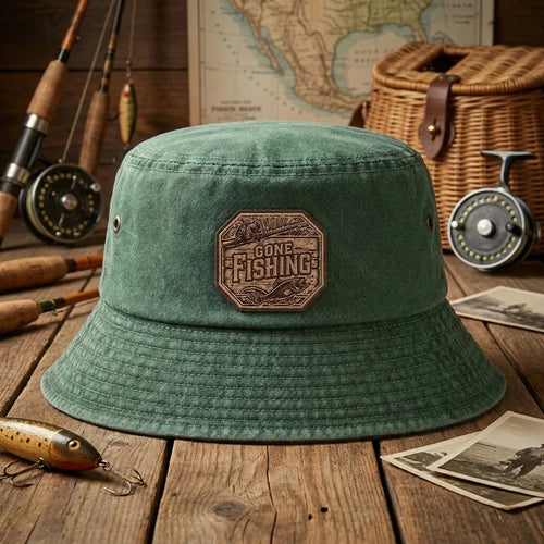 Gone Fishing Vintage Bucket Hat