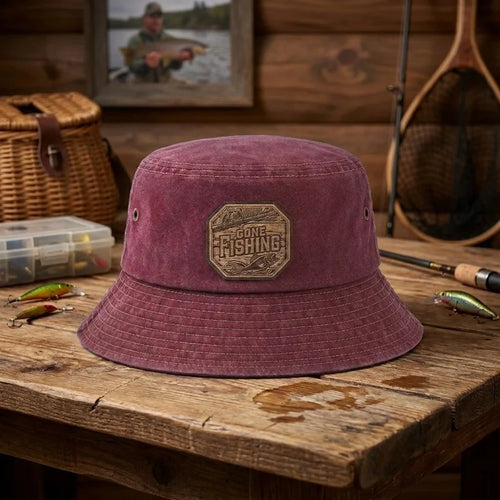 Gone Fishing Vintage Bucket Hat