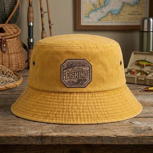 Gone Fishing Vintage Bucket Hat