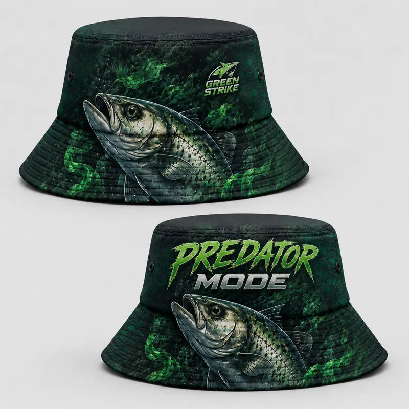 Green Strike Predator Mode Fishing Bucket Hat
