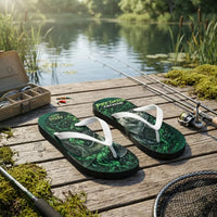 Green Strike Predator Mode Fishing Flip Flops