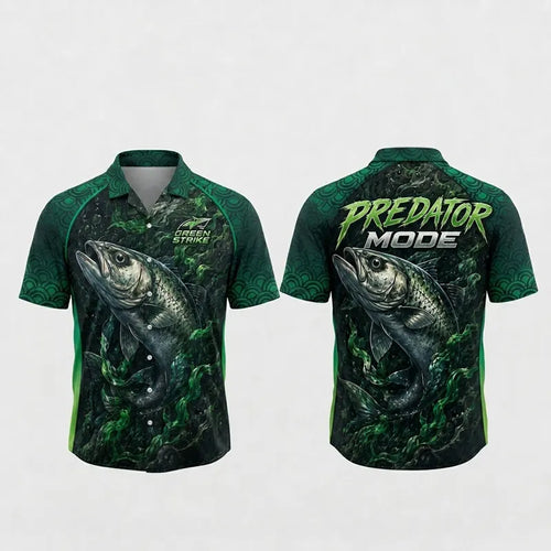 Green Strike Predator Mode Fishing Hawaiian Shirt